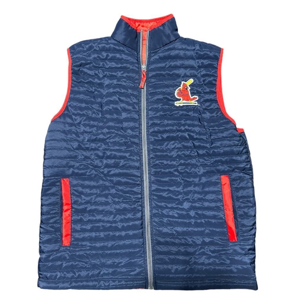 MLB St Louis Cardinals Blue Puffer Vest Size XL
